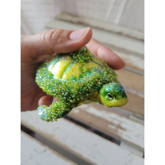 Green sea turtle ornament ocean sea life Xmas tree - Picture 8 of 9